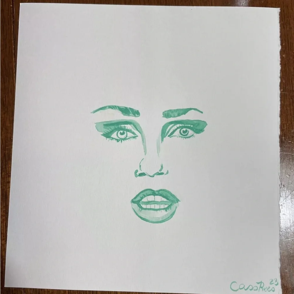 Miley Cyrus minimalist art watercolor wall decor one of a kind new - Picture 3 of 4